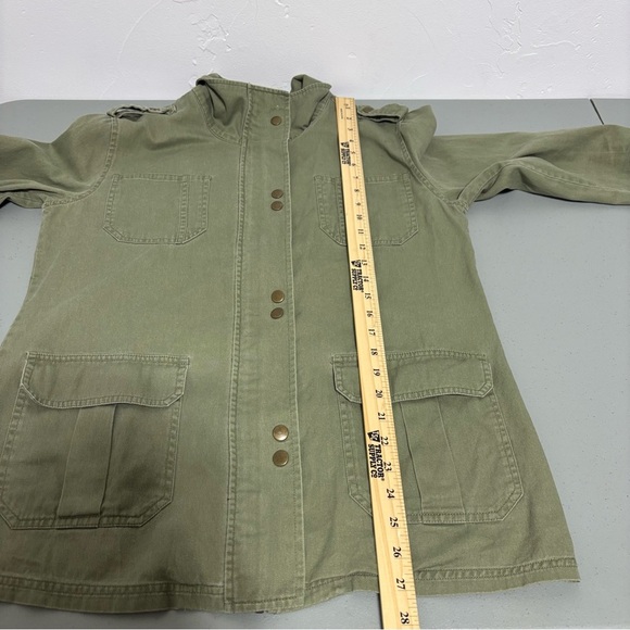 Versona Medium Women's Army Green Snap Zip Jacket Blazer Lightweight FLAW - Picture 12 of 13